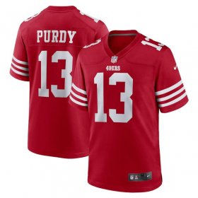 Wholesale Cheap Men\'s San Francisco 49ers #13 Brock Purdy Red Stitched Game Football Jersey