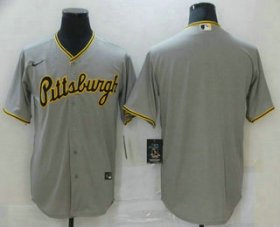 Wholesale Cheap Men\'s Pittsburgh Pirates Blank Grey Stitched MLB Cool Base Nike Jersey