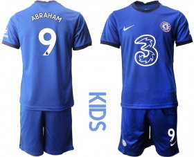 Wholesale Cheap Youth 2020-2021 club Chelsea home 9 blue Soccer Jerseys