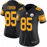 Wholesale Cheap Women's Pittsburgh Steelers #85 Eric Ebron Color Rush Jersey - Black Limited