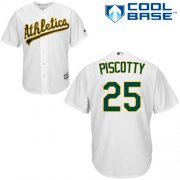 Wholesale Cheap Athletics #25 Stephen Piscotty White Cool Base Stitched Youth MLB Jersey