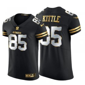 Wholesale Cheap San Francisco 49ers #85 George Kittle Men\'s Nike Black Edition Vapor Untouchable Elite NFL Jersey