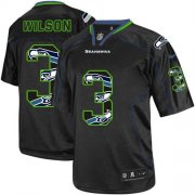 Wholesale Cheap Nike Seahawks #3 Russell Wilson New Lights Out Black Youth Stitched NFL Elite Jersey