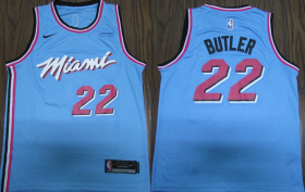 Wholesale Cheap Nike Heat #22 Jimmy Butler 2019-20 Men\'s Blue Miami City Edition NBA Jersey