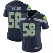Wholesale Cheap Nike Seahawks #58 Darrell Taylor Steel Blue Team Color Women's Stitched NFL Vapor Untouchable Limited Jersey