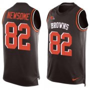 Wholesale Cheap Nike Browns #82 Ozzie Newsome Brown Team Color Men's Stitched NFL Limited Tank Top Jersey