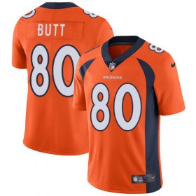 Wholesale Cheap Nike Broncos #80 Jake Butt Orange Team Color Men\'s Stitched NFL Vapor Untouchable Limited Jersey