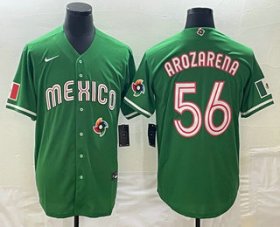 Cheap Men\'s Mexico Baseball #56 Randy Arozarena 2023 Green World Classic Stitched Jerseys