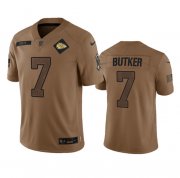 Wholesale Cheap Men's Kansas City Chiefs #7 Harrison Butker 2023 Brown Salute To Service Limited Football Stitched Jersey