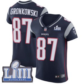 Wholesale Cheap Nike Patriots #87 Rob Gronkowski Navy Blue Team Color Super Bowl LIII Bound Men\'s Stitched NFL Vapor Untouchable Elite Jersey