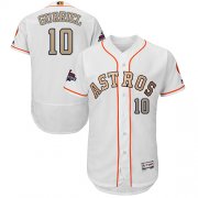 Wholesale Cheap Astros #10 Yuli Gurriel White FlexBase Authentic 2018 Gold Program Cool Base Stitched MLB Jersey
