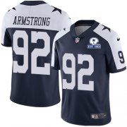 Wholesale Cheap Nike Cowboys #92 Dorance Armstrong Navy Blue Thanksgiving Men's Stitched With Established In 1960 Patch NFL Vapor Untouchable Limited Throwback Jersey