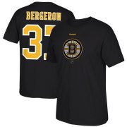 Wholesale Cheap Boston Bruins #37 Patrice Bergeron Reebok Center Ice TNT Reflect Logo Name & Number T-Shirt Black