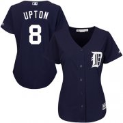 Wholesale Cheap Tigers #8 Justin Upton Navy Blue Alternate Women's Stitched MLB Jersey