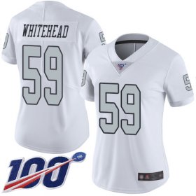 Wholesale Cheap Nike Raiders #59 Tahir Whitehead White Women\'s Stitched NFL Limited Rush 100th Season Jersey