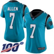 Wholesale Cheap Nike Panthers #7 Kyle Allen Blue Alternate Women's Stitched NFL 100th Season Vapor Limited Jersey