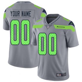 Wholesale Cheap Nike Seattle Seahawks Customized Gray Men\'s Stitched NFL Limited Inverted Legend Jersey