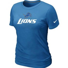Wholesale Cheap Women\'s Nike Detroit Lions Authentic Logo T-Shirt L.Blue