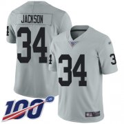 Wholesale Cheap Nike Raiders #34 Bo Jackson Silver Men's Stitched NFL Limited Inverted Legend 100th Season Jersey