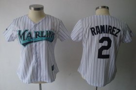 Wholesale Cheap Marlins #2 Hanley Ramirez White Women\'s Fashion Stitched MLB Jersey