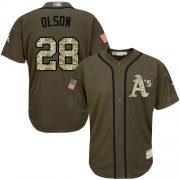 Wholesale Cheap Athletics #28 Matt Olson Green Salute to Service Stitched MLB Jersey