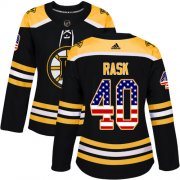Wholesale Cheap Adidas Bruins #40 Tuukka Rask Black Home Authentic USA Flag Women's Stitched NHL Jersey