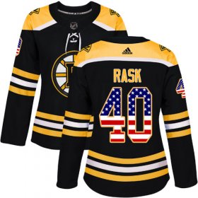 Wholesale Cheap Adidas Bruins #40 Tuukka Rask Black Home Authentic USA Flag Women\'s Stitched NHL Jersey