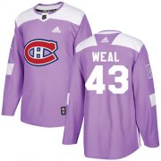 Wholesale Cheap Adidas Canadiens #43 Jordan Weal Purple Authentic Fights Cancer Stitched NHL Jersey