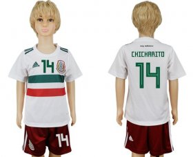 Wholesale Cheap Mexico #14 Chicharito Away Kid Soccer Country Jersey
