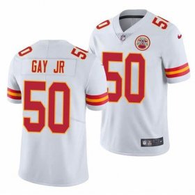 Cheap Men\'s Kansas City Chiefs #50 Willie Gay Jr. White Vapor Untouchable Limited Stitched Football Jersey