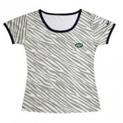 Wholesale Cheap Women's Nike New York Jets Chest Embroidered Logo Zebra Stripes T-Shirt