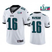 Wholesale Cheap Men's Philadelphia Eagles #16 Quez Watkins White Super Bowl LVII Vapor Untouchable Limited Stitched Jersey
