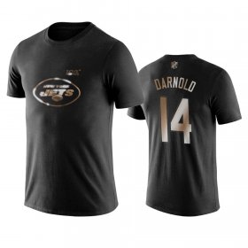 Wholesale Cheap Jets #14 Sam Darnold Black NFL Black Golden 100th Season T-Shirts