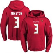 Wholesale Cheap Nike Buccaneers #3 Jameis Winston Red Name & Number Pullover NFL Hoodie