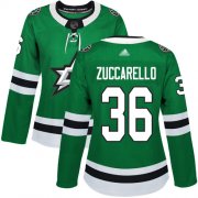 Wholesale Cheap Adidas Stars #36 Mats Zuccarello Green Home Authentic Women's Stitched NHL Jersey