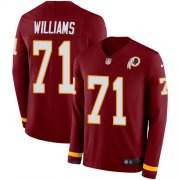 Wholesale Cheap Nike Redskins #71 Trent Williams Burgundy Red Team Color Men's Stitched NFL Limited Therma Long Sleeve Jersey