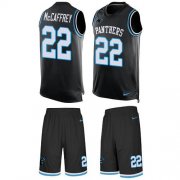 Wholesale Cheap Nike Panthers #22 Christian McCaffrey Black Team Color Men's Stitched NFL Limited Tank Top Suit Jersey