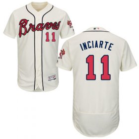 Wholesale Cheap Braves #11 Ender Inciarte Cream Flexbase Authentic Collection Stitched MLB Jersey