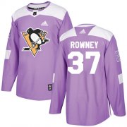 Wholesale Cheap Adidas Penguins #37 Carter Rowney Purple Authentic Fights Cancer Stitched NHL Jersey
