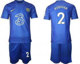 Wholesale Cheap Men 2021-2022 Club Chelsea home blue 2 Nike Soccer Jersey