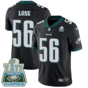 Wholesale Cheap Nike Eagles #56 Chris Long Black Alternate Super Bowl LII Champions Men's Stitched NFL Vapor Untouchable Limited Jersey