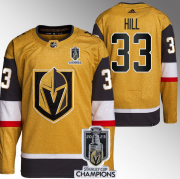 Wholesale Cheap Men's Vegas Golden Knights #33 Adin Hill Gold 2023 Stanley Cup Champions Stitched Jersey
