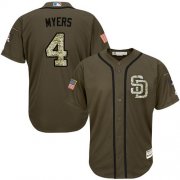 Wholesale Cheap Padres #4 Wil Myers Green Salute to Service Stitched MLB Jersey