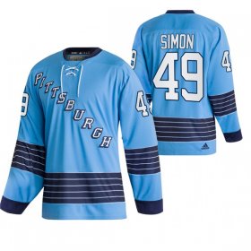 Wholesale Cheap Men\'s Pittsburgh Penguins #49 Dominik Simon 2022 Blue Classics Stitched Jersey