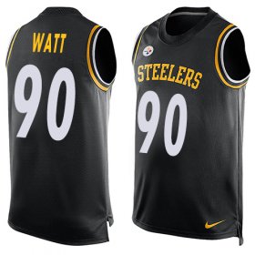 Wholesale Cheap Nike Steelers #90 T. J. Watt Black Team Color Men\'s Stitched NFL Limited Tank Top Jersey