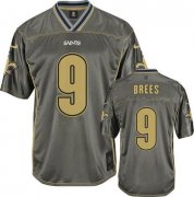 Wholesale Cheap Nike Saints #9 Drew Brees Grey Youth Stitched NFL Elite Vapor Jersey