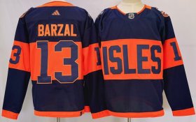 Cheap Men\'s New York Islanders #13 Mathew Barzal Navy 2024 Stadium Series Stitched Jersey