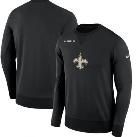 Wholesale Cheap Men\'s New Orleans Saints Nike Black Sideline Team Logo Performance Sweatshirt
