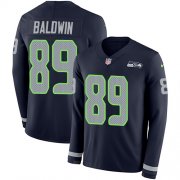 Wholesale Cheap Nike Seahawks #89 Doug Baldwin Steel Blue Team Color Men's Stitched NFL Limited Therma Long Sleeve Jersey