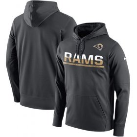Wholesale Cheap Men\'s Los Angeles Rams Nike Sideline Circuit Anthracite Pullover Hoodie